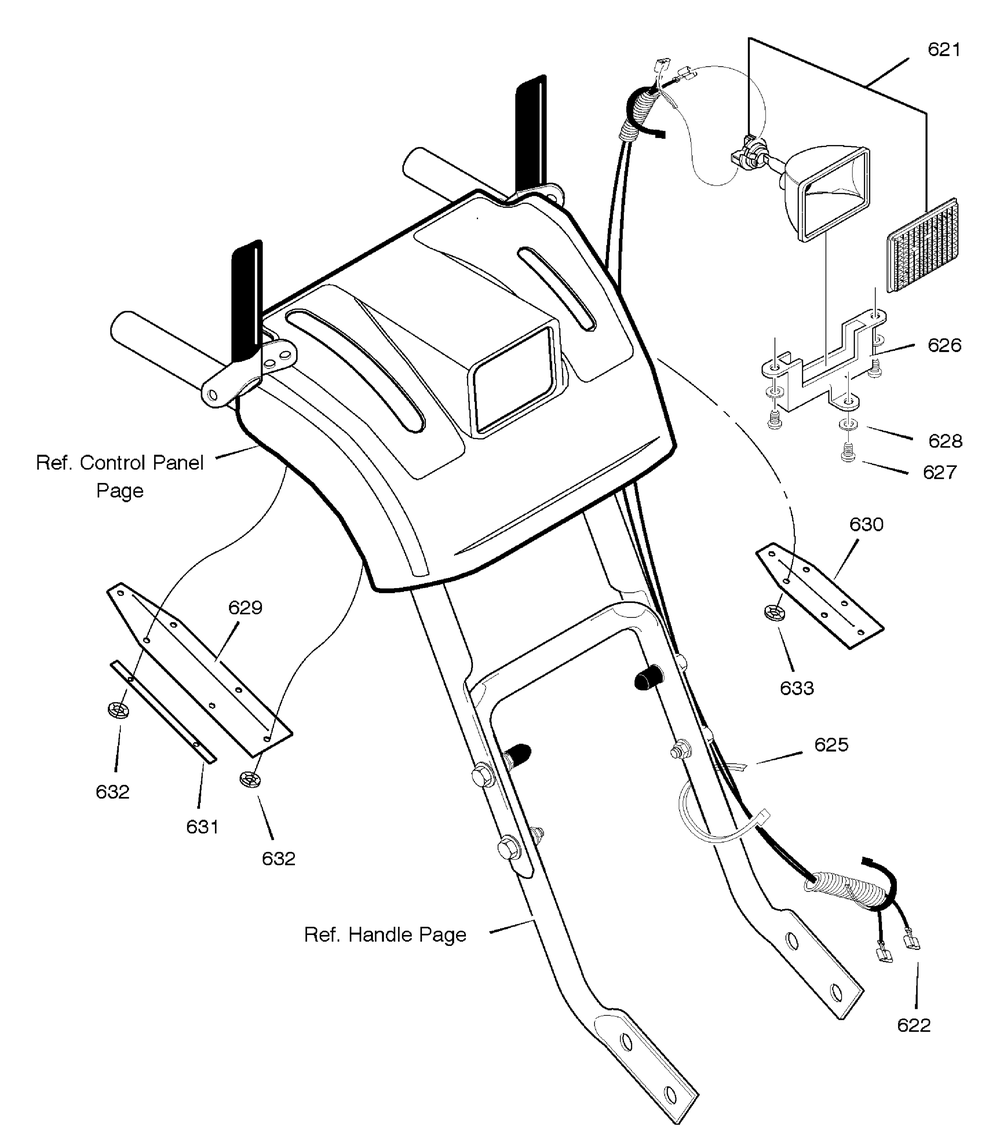 Headlight Diagram and Parts List for 627117X43A 2004 Briggs and Stratton Snow Blower